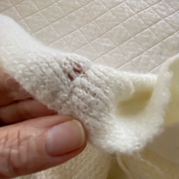 Hooked❤️Up Boxy Cream Cardigan Sweater Cozy Coastal Grandma Size Large - Picture 12 of 12